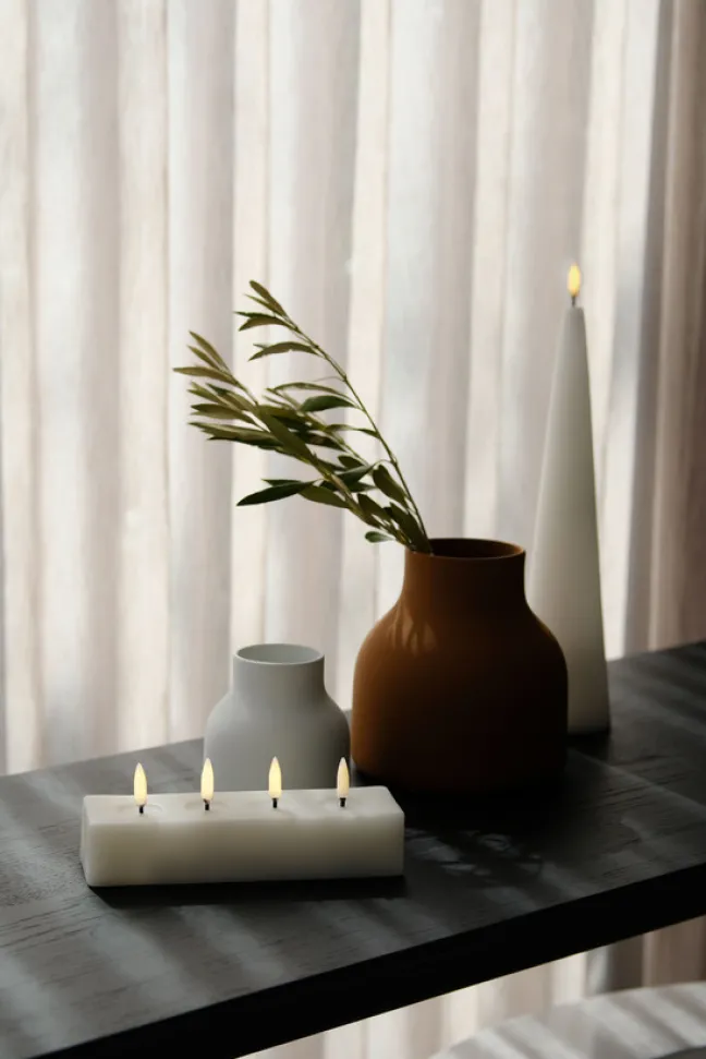 UYUNI LED Kerze Weihnachtsbaum Smooth 10x15 cm Nordic White