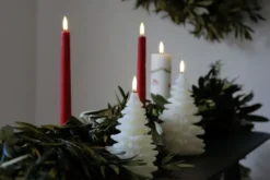 UYUNI LED Kerze Weihnachtsbaum Smooth 10x15 cm Nordic White