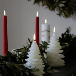 UYUNI LED Kerze Weihnachtsbaum Smooth 11x18 cm Nordic White