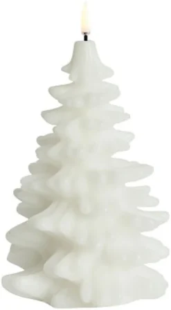 UYUNI LED Kerze Weihnachtsbaum Smooth 11x18 cm Nordic White