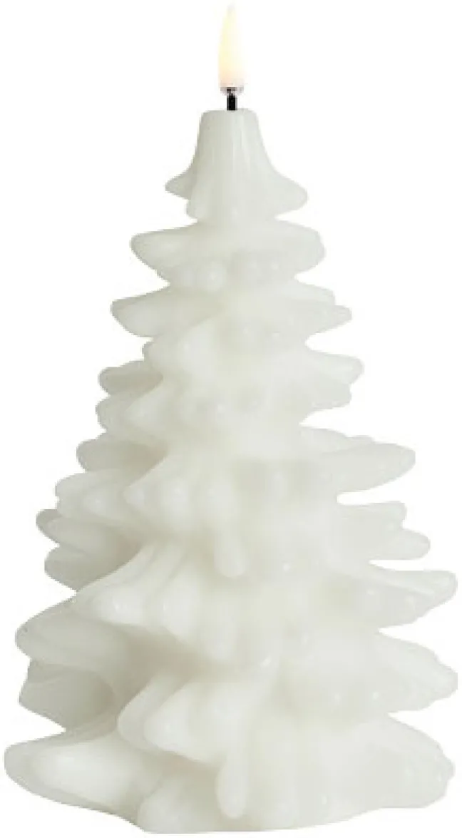 UYUNI LED Kerze Weihnachtsbaum Smooth 11x18 cm Nordic White