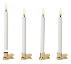 UYUNI LED Mini Stabkerze 4er Set mit Clip 1,3x13,8 cm White