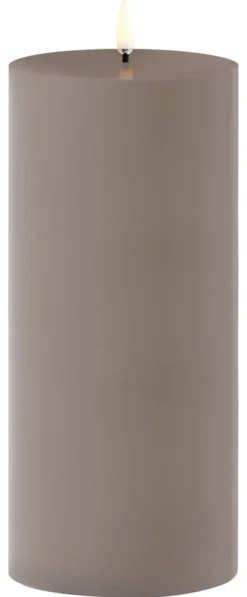 UYUNI LED Outdoor-Kerze 8,4x20 cm Sandstone