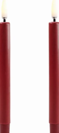 UYUNI LED Stabkerze mini (2 Stück) Smooth 1,3x13,8 cm Carmine red