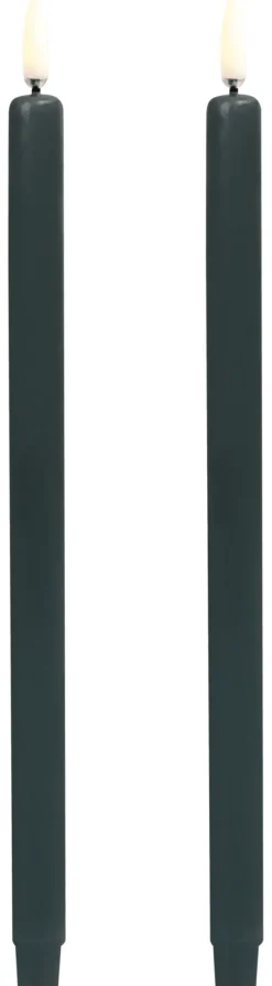 UYUNI LED Stabkerze mini (2 Stück) Smooth 1,3x25 cm Pine Green