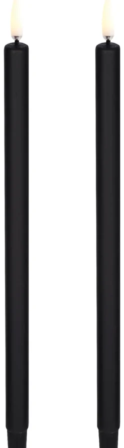 UYUNI LED Stabkerze Mini (2 Stück) Smooth 1,3x25 cm Plain Black