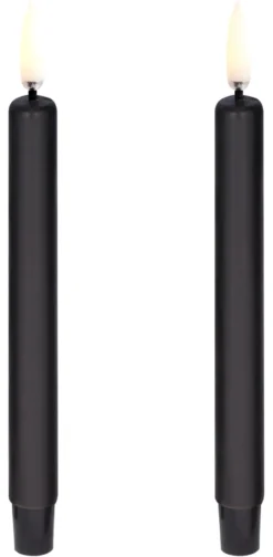 UYUNI LED Stabkerze mini (2 Stück) Smooth 1,3x13,8 cm Plain Black