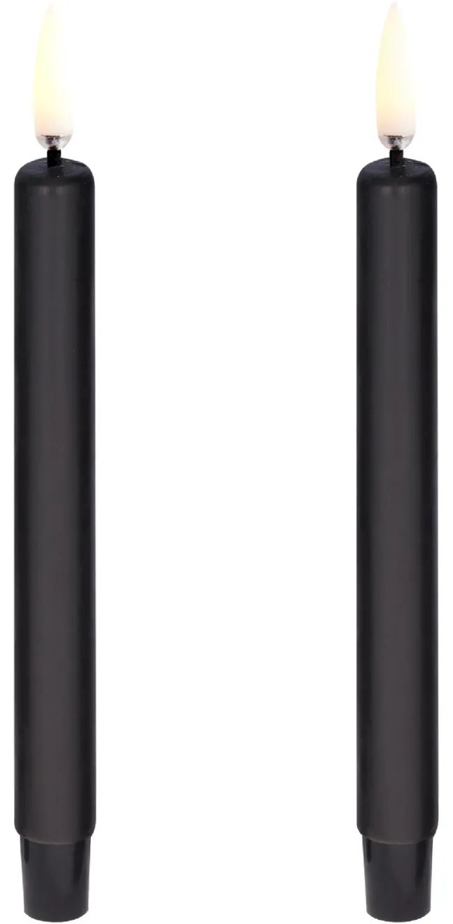 UYUNI LED Stabkerze mini (2 Stück) Smooth 1,3x13,8 cm Plain Black