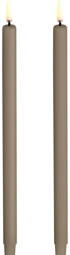 UYUNI LED Stabkerze mini (2 Stück) Smooth 1,3x25 cm Sandstone