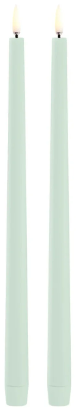UYUNI LED Stabkerze Slim (2 Stück) Smooth 2,3x32 cm Dusty Green Sale