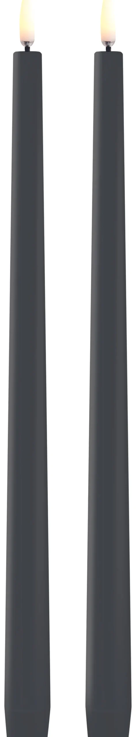UYUNI LED Stabkerze Slim (2 Stück) Smooth 2,3x32 cm grau