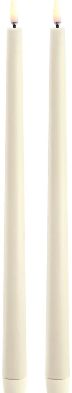 UYUNI LED Stabkerze Slim (2 Stück) Smooth 2,3x32 cm Ivory Sale