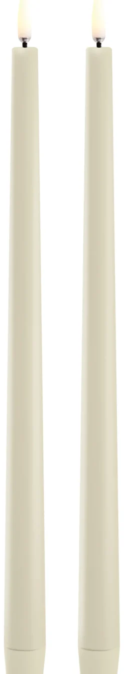 UYUNI LED Stabkerze Slim (2 Stück) Smooth 2,3x32 cm Oyster Grey