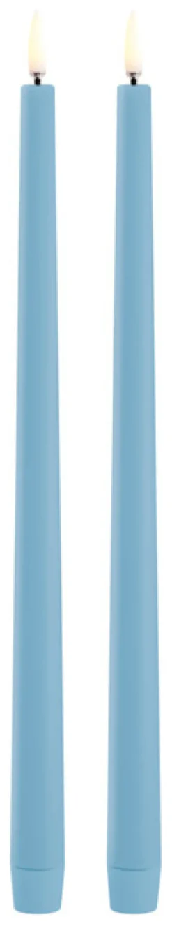 UYUNI LED Stabkerze Slim (2 Stück) Smooth 2,3x32 cm Sky Blue Sale