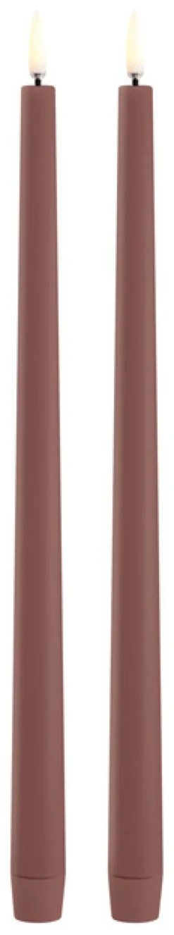 UYUNI LED Stabkerze Slim (2 Stück) Smooth 2,3x32 cm Terracotta Sale