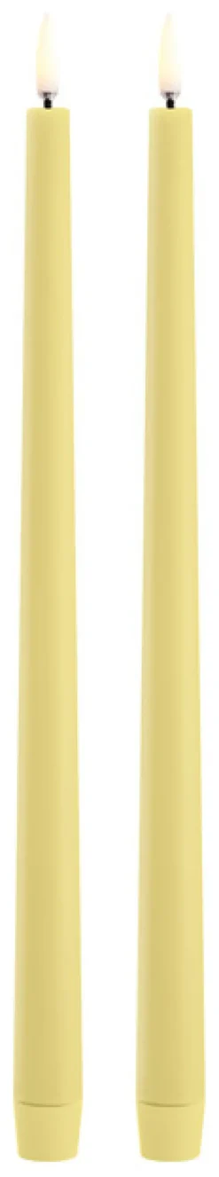 UYUNI LED Stabkerze Slim (2 Stück) Smooth 2,3x32 cm Wheat Yellow