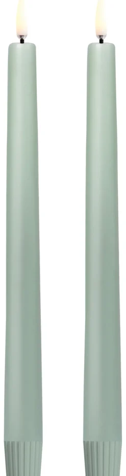 UYUNI LED Stabkerze (2 Stück) Smooth 2,3x25 cm Dusty Green