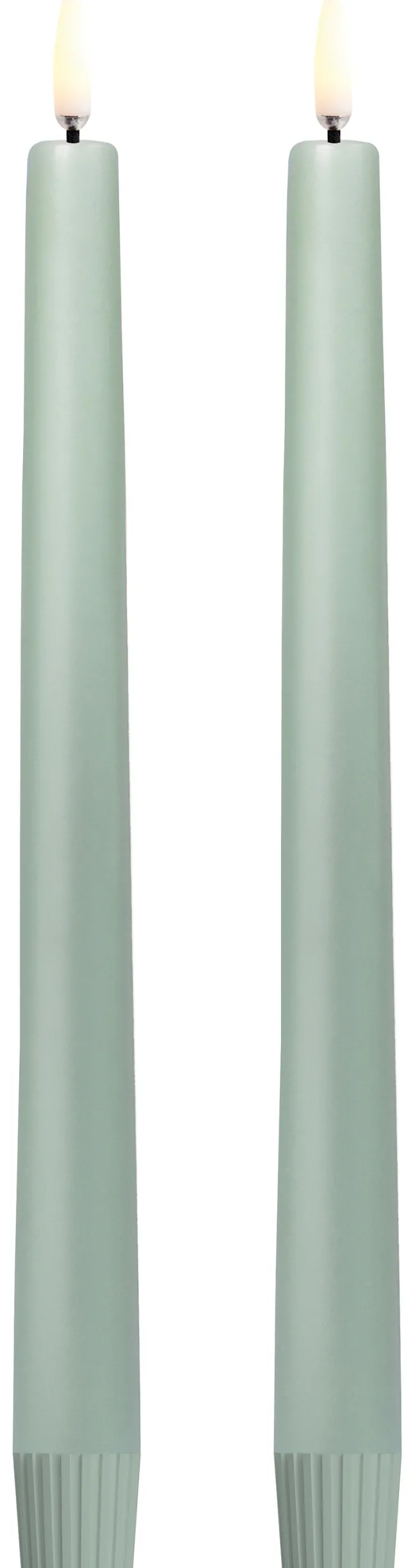UYUNI LED Stabkerze (2 Stück) Smooth 2,3x25 cm Dusty Green