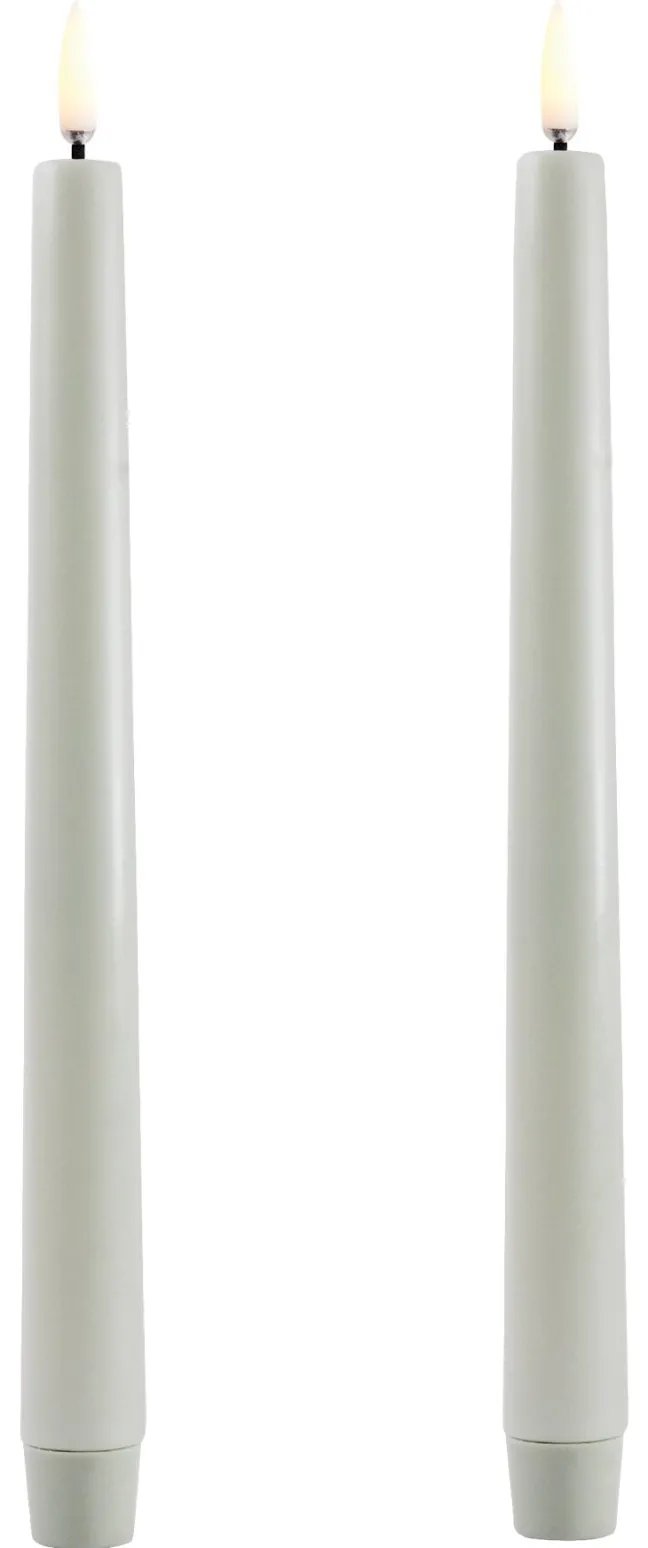 UYUNI LED Stabkerze (2 Stück) Smooth 2,3x25 cm Dusty Green Sale