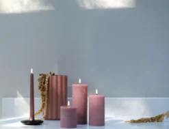 UYUNI LED Stabkerze (2 Stück) Smooth 2,3x25 cm Dusty rose Sale