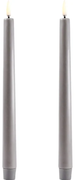 UYUNI LED Stabkerze (2 Stück) Smooth 2,3x25 cm Grey