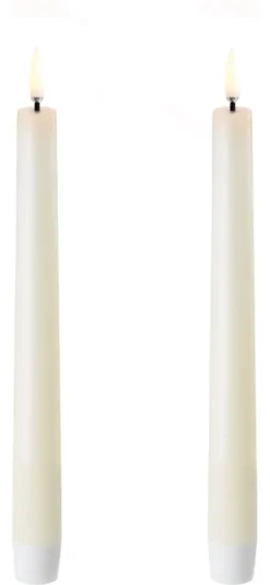 UYUNI LED Stabkerze (2 Stück) Smooth 2,3x20 cm Ivory