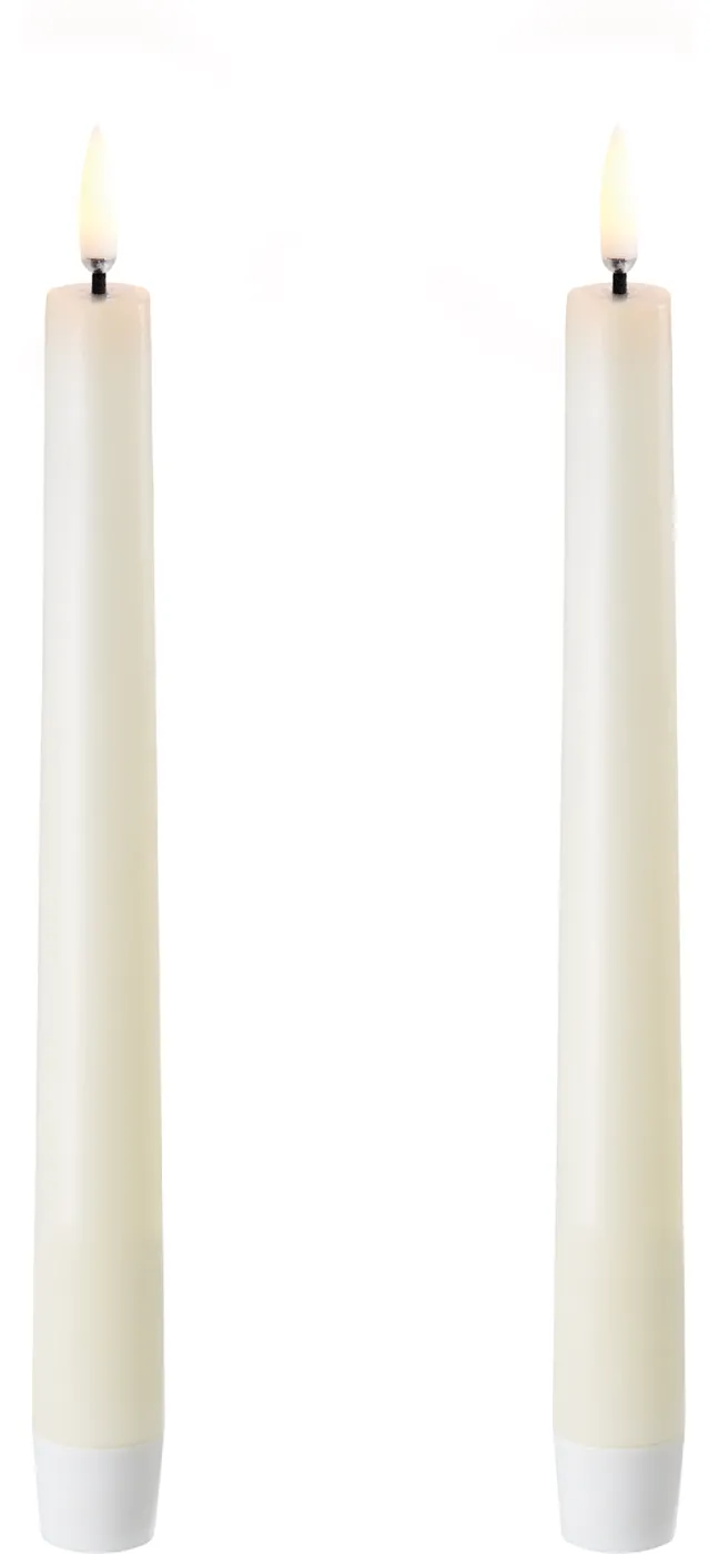 UYUNI LED Stabkerze (2 Stück) Smooth 2,3x20 cm Ivory