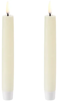 UYUNI LED Stabkerze (2 Stück) Smooth 2,3x15 cm Ivory