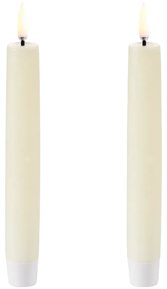 UYUNI LED Stabkerze (2 Stück) Smooth 2,3x15 cm Ivory