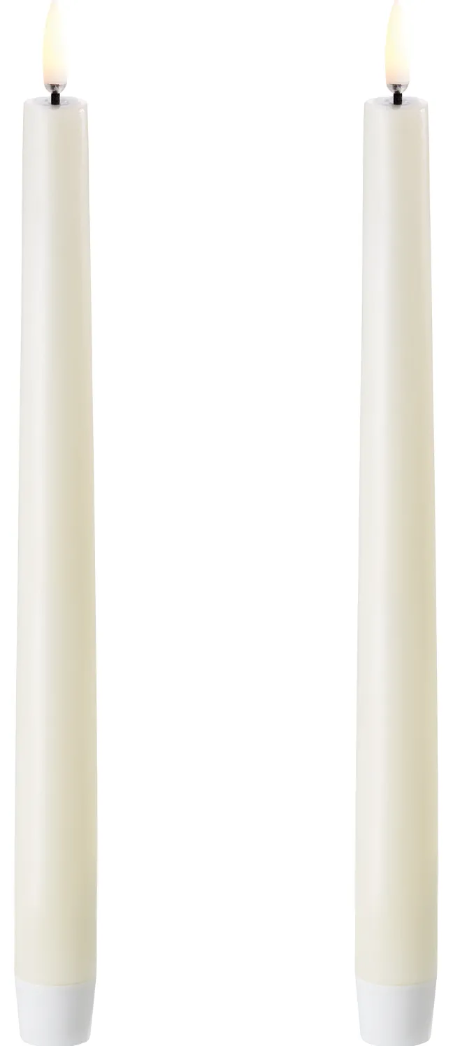 UYUNI LED Stabkerze (2 Stück) Smooth 2,3x25 cm Ivory