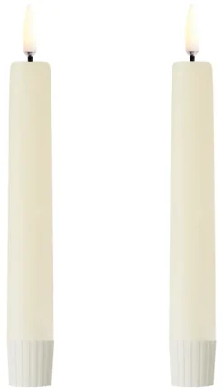 UYUNI LED Stabkerze (2 Stück) Smooth 2,3x16,4 cm Ivory