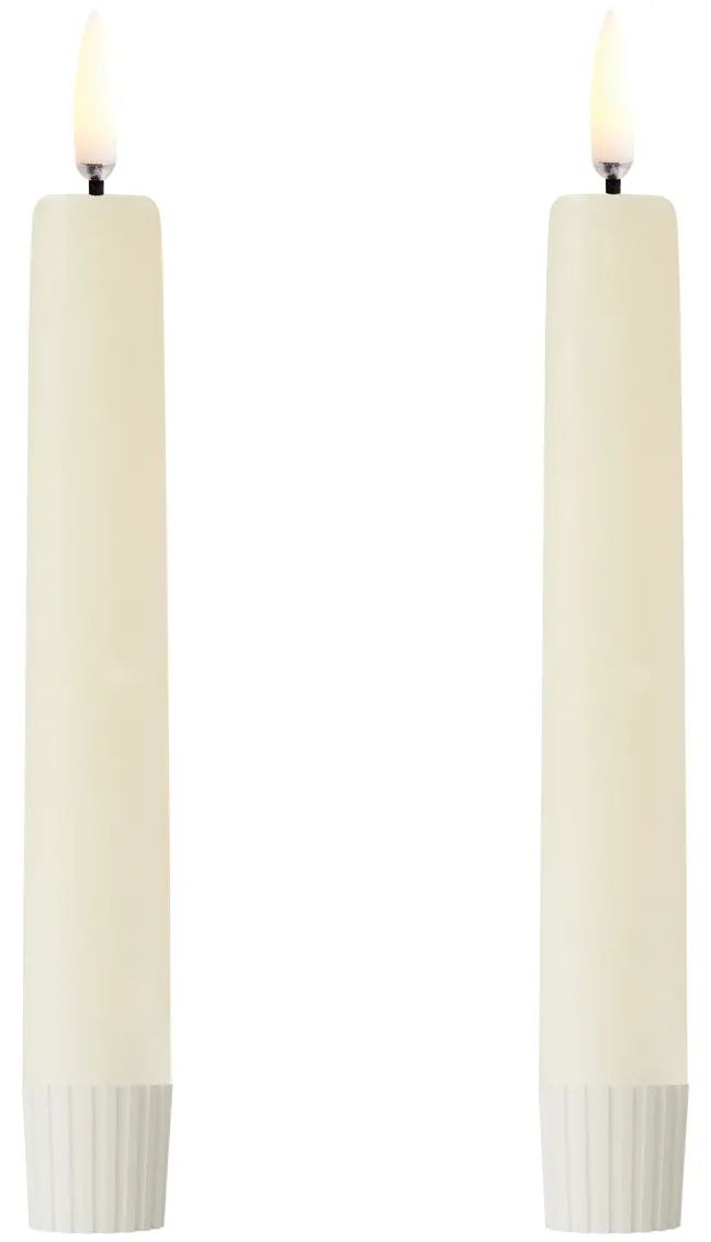 UYUNI LED Stabkerze (2 Stück) Smooth 2,3x16,4 cm Ivory
