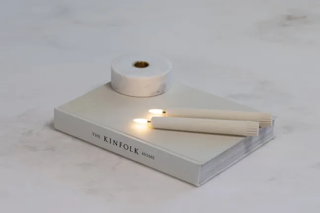 UYUNI LED Stabkerze (2 Stück) Smooth 2,3x16,4 cm Ivory