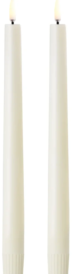 UYUNI LED Stabkerze (2 Stück) Smooth 2,3x25 cm Ivory