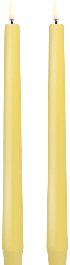 UYUNI LED Stabkerze (2 Stück) Smooth 2,3x25 cm Wheat yellow