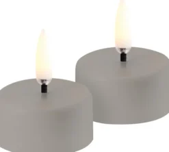 UYUNI LED Teelicht mit Akku 3,9x2,3 cm (2 Stück) Kunststoff Sandstone