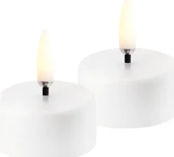 UYUNI LED Teelicht mit Akku 3,9x2,3 cm (2 Stück) Kunststoff White