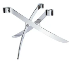 UYUNI Lightarch Kerzenständer für 3 Mini Stabkerzen Chrome