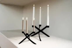 UYUNI Lightarch Kerzenständer für 3 Stabkerzen Matte Black