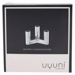 UYUNI Matrix Kerzenständer für 3 Mini Stabkerzen Chrome