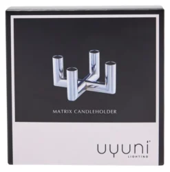 UYUNI Matrix Kerzenständer für 4 Mini Stabkerzen Chrome