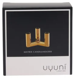 UYUNI Matrix Kerzenständer für 3 Mini Stabkerzen Warm brass