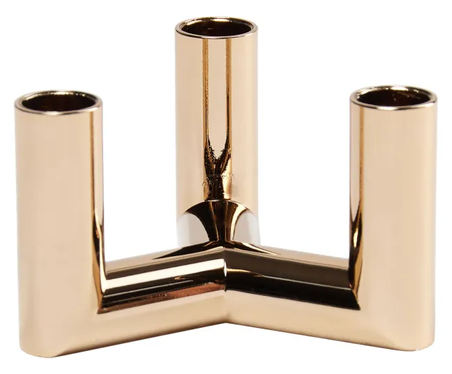 UYUNI Matrix Kerzenständer für 3 Mini Stabkerzen Warm brass