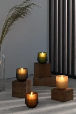 UYUNI Scented LED Duftkerze im Glas 8,5x9,5 cm Harmony Smoke