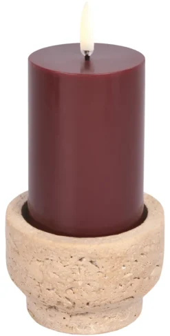 UYUNI Travertine Kerzenhalter für Teelicht und Stumpenkerze