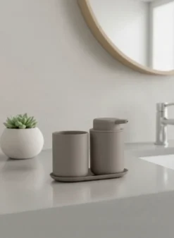 ZONE Denmark Badezimmer-Set Ume 3 Teile Taupe
