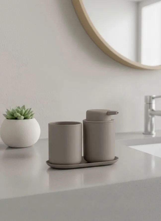 ZONE Denmark Badezimmer-Set Ume 3 Teile Taupe