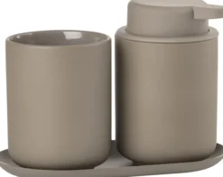 ZONE Denmark Badezimmer-Set Ume 3 Teile Taupe