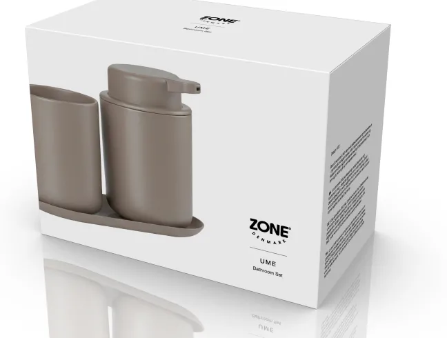 ZONE Denmark Badezimmer-Set Ume 3 Teile Taupe