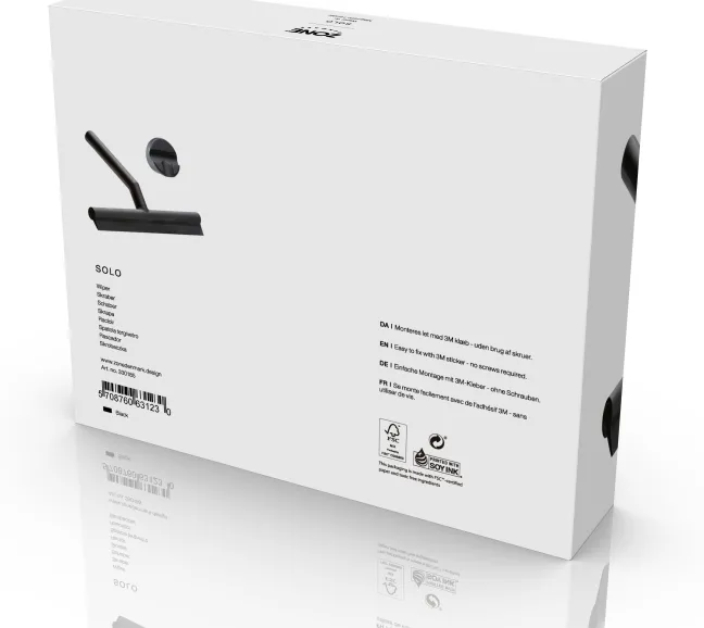 ZONE Denmark Duschabzieher m. Halter Solo Black